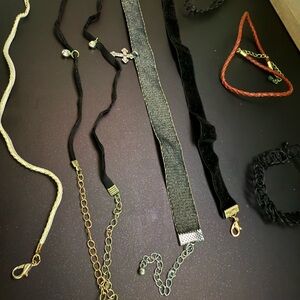 Assorted Black and Gold Choker Necklace Set
